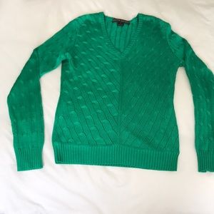 Ralph Lauren Black Label Emerald V-neck cable knit